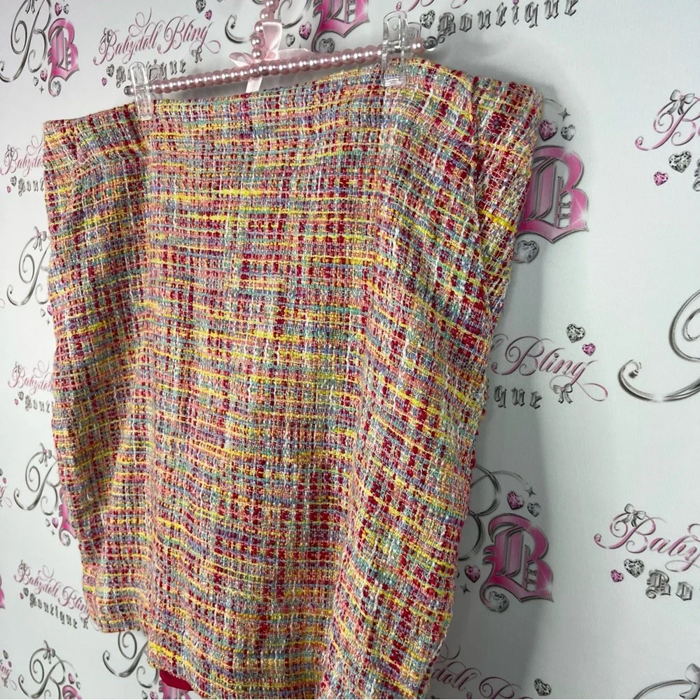 Merona skirt tweed multicolor rainbow 🌈 pencil Colorful Tweed Skirt - Picture 3 of 7